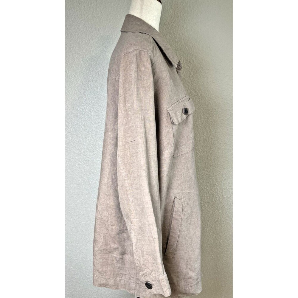 J Jill Love Linen NEW womens linen luxury shacket sz 1X versatile summer travel - Picture 4 of 10